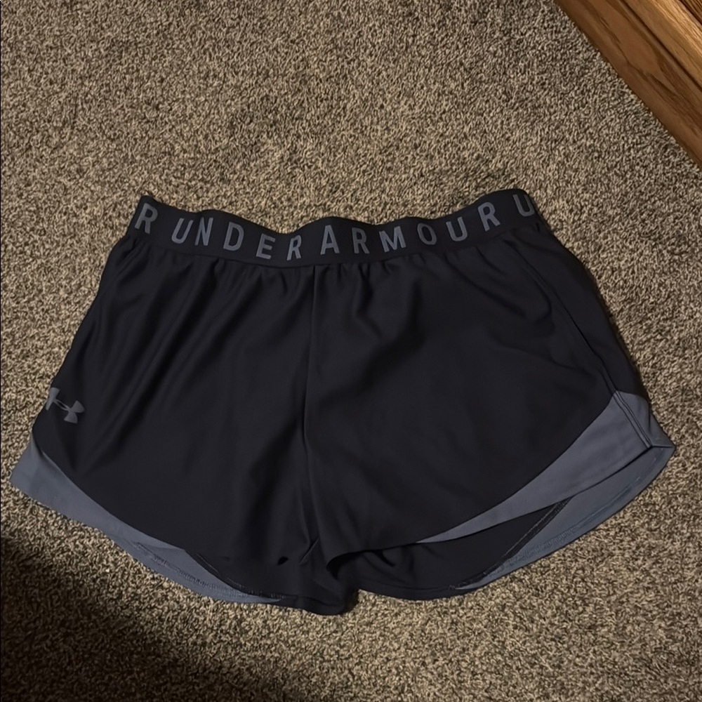 Under Armour Women's Black and Gray Athletic Shorts